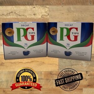 PG Tips Decaf Black Tea 70-count Tea Bags, Pack of 2, Expires 11/2026
